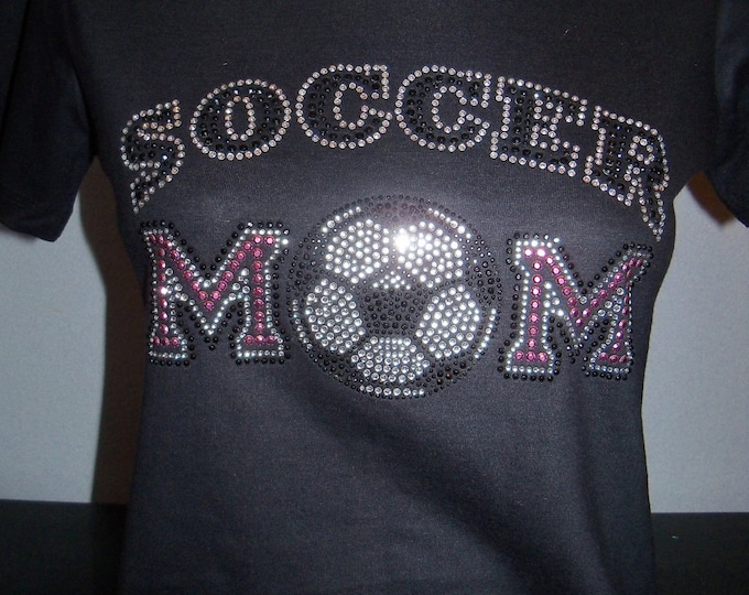 Soccer Mom Pink and Clear Bling Shirt