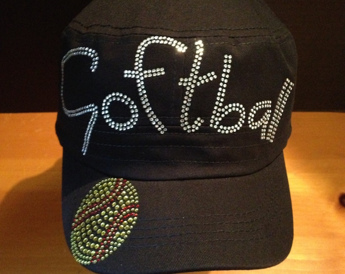 Softball Embellished Cadet Hat - FREE SHIPPING