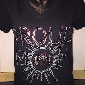 Proud Football Mom Sequin and Bling Shirt