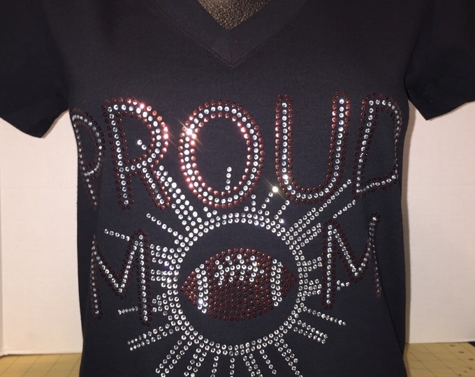 Proud Football Mom Sequin and Bling Shirt
