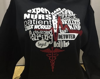 Nursing Subway Heart Hoodie
