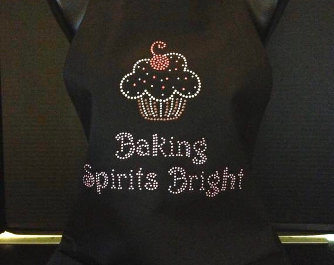 Christmas - Holiday - Baking Spirits Bright Cupcake Bling Apron