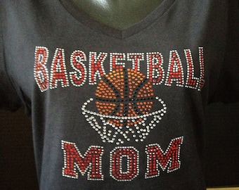 Basketball Mom Bling T-Shirt - Customize the Stone Color