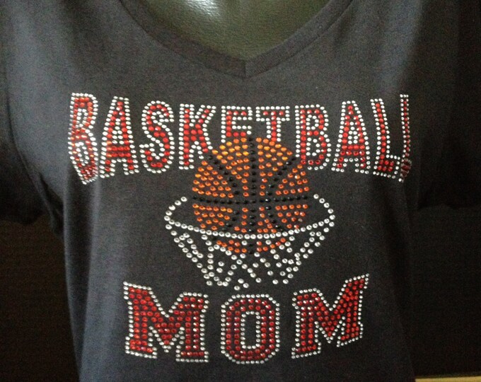 Basketball Mom Bling T-Shirt - Customize the Stone Color