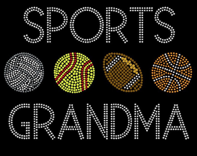 Sports Grandma Bling T-Shirt - Customize up to 4 Sports Balls