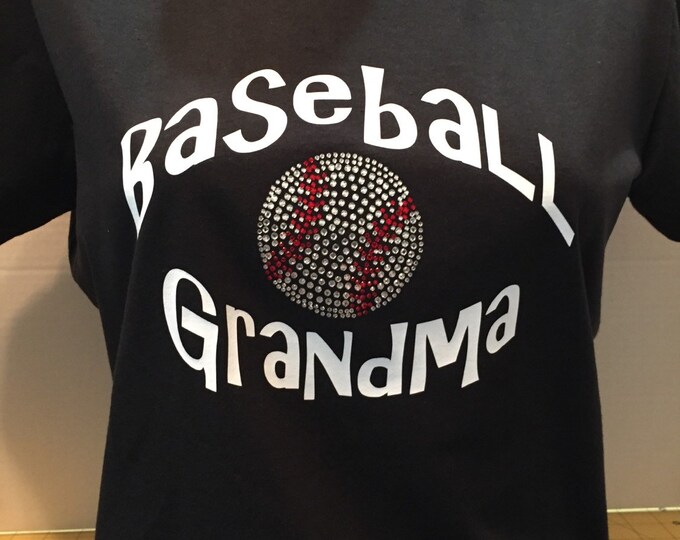 Baseball Grandma/ Nana/ Nanny / Grammie Black T-Shirt