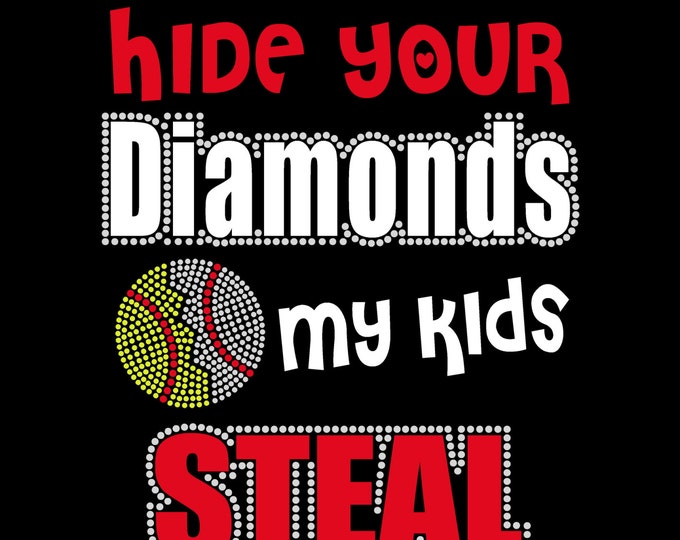 Softball and Baseball Rhinestone and Glitter Shirt