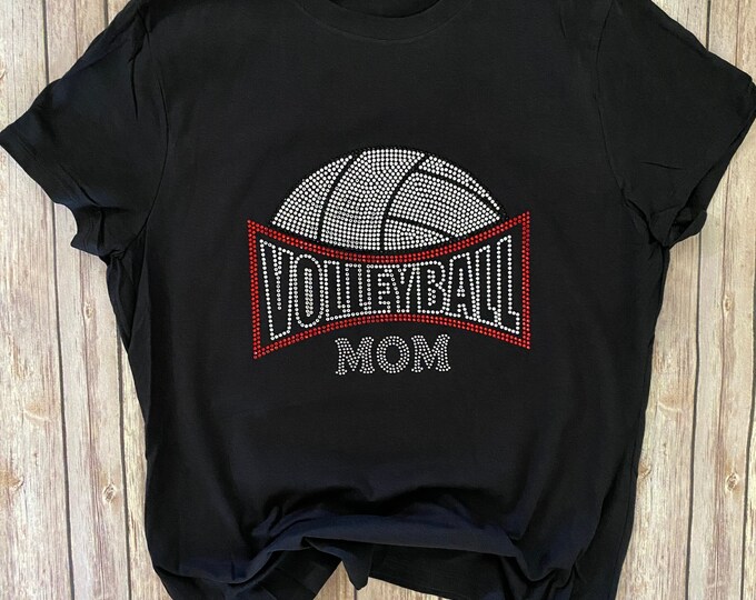 Volleyball Mom Arch Rhinestone Shirt