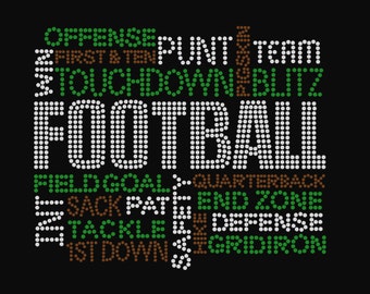 Football Terms Rhinestone Shirt
