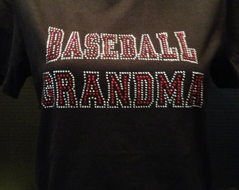 Baseball Grandma Bling T-Shirt - Customize the Rhinestone Colors