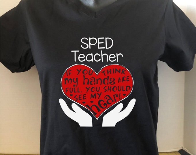 Special Ed - SPED Teacher Print and Rhinestone Tee