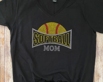 Softball Mom Arch Rhinestone Shirt