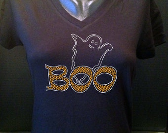 Scary Boo Bling Shirt  - Halloween Bling Shirt