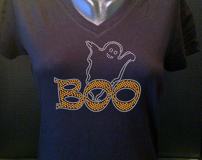Scary Boo Bling Shirt  - Halloween Bling Shirt