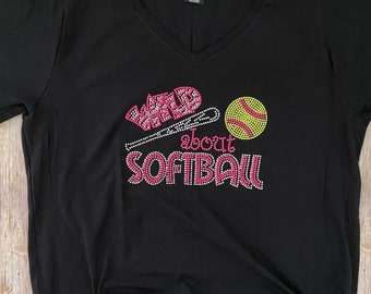 Wild About Softball Bling Shirt