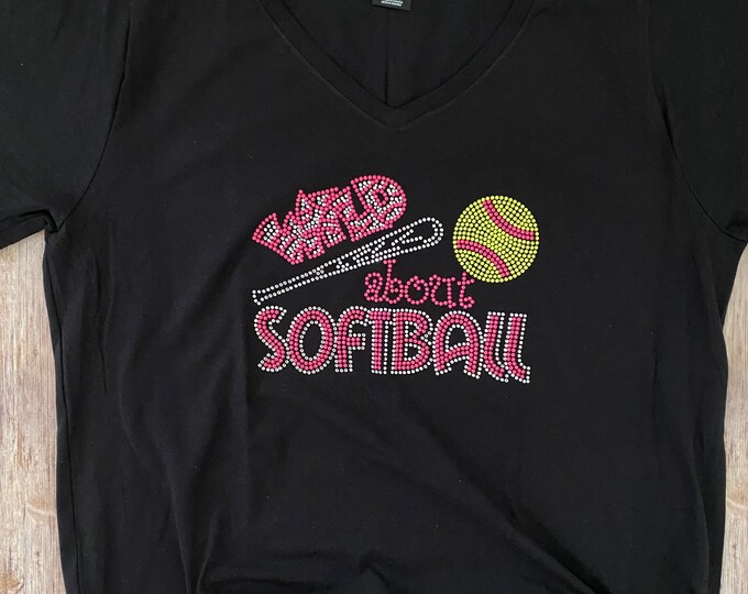 Wild About Softball Bling Shirt
