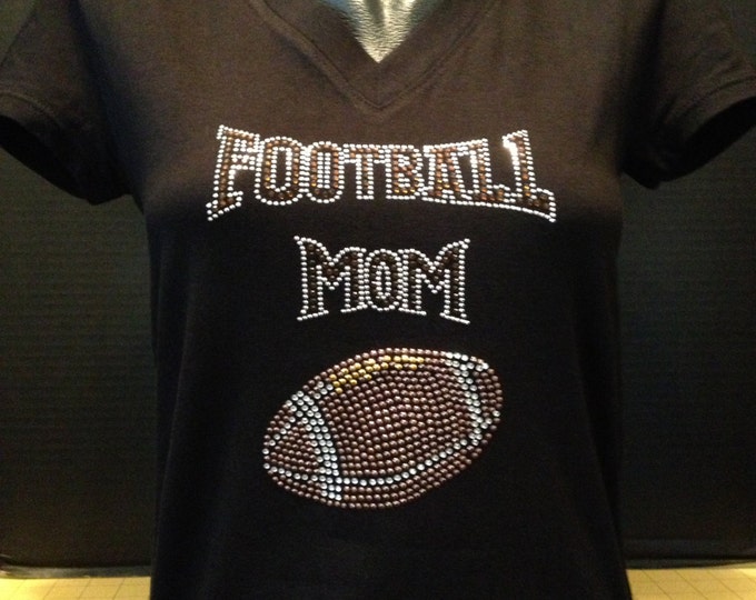 Football Mom Bling (Brown Rhinestones) T-Shirt