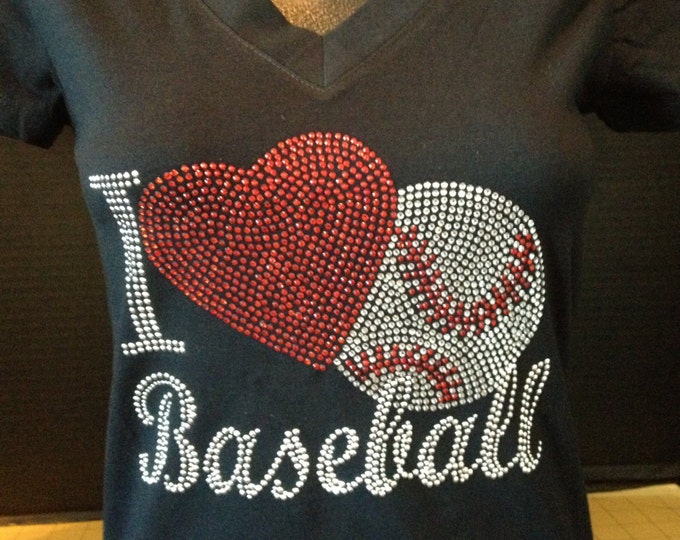 I (Heart) Baseballl Rhinestone Shirt