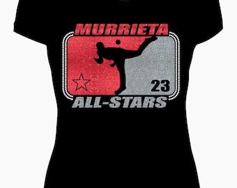 All-Stars Player Custom Glitter and Rhinestone Shirt