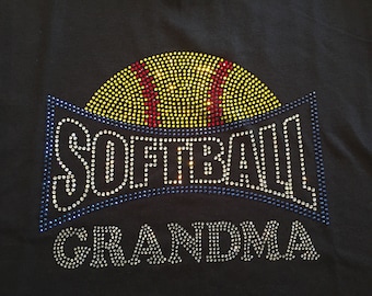 Softball Grandma Arch Rhinestone Shirt