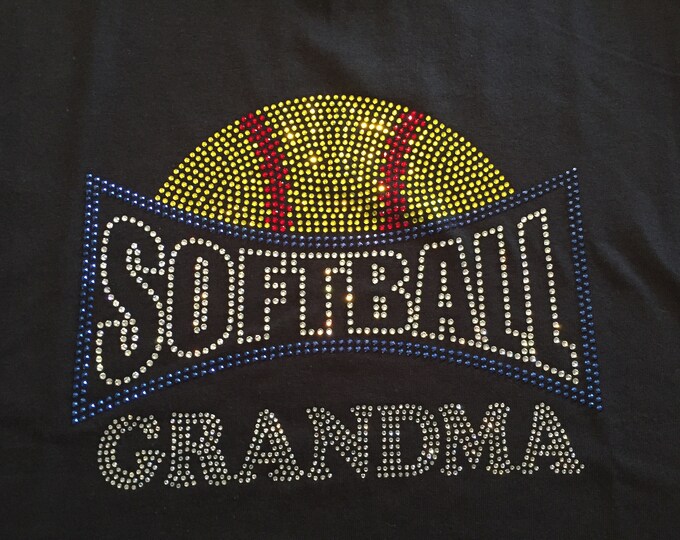 Softball Grandma Arch Rhinestone Shirt