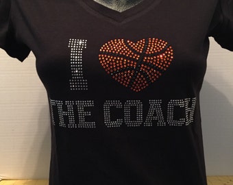 I Love The Coach - Basketball Bling Shirt