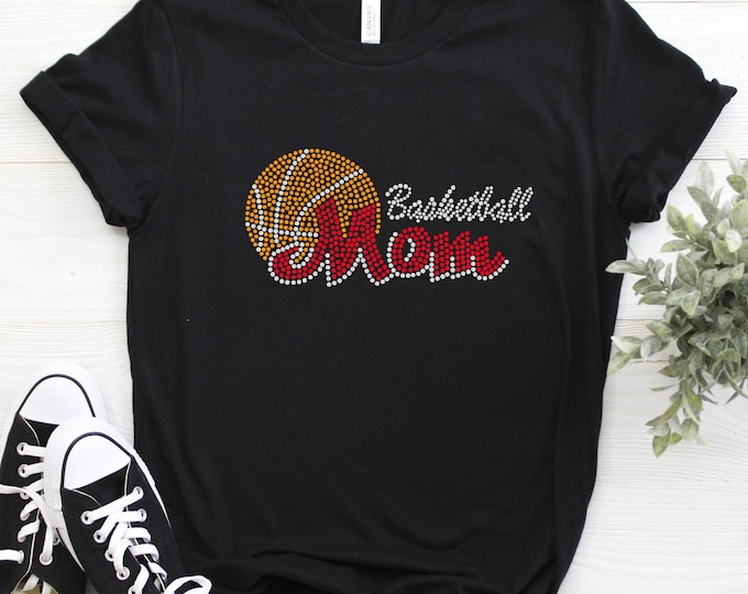 Basketball Mom Bling T-Shirt - Customize the Stone Color