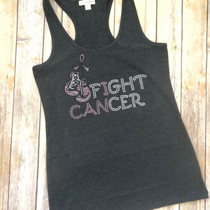 Breast Cancer Awareness - I Can Fight Cancer Rhinestone Shirt