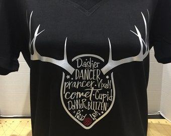 Christmas - Holiday - Santa's Reindeer Tee Shirt