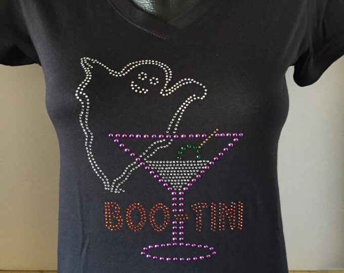 Boo-tini Bling Shirt  - Halloween Bling Shirt - Girls Night Out