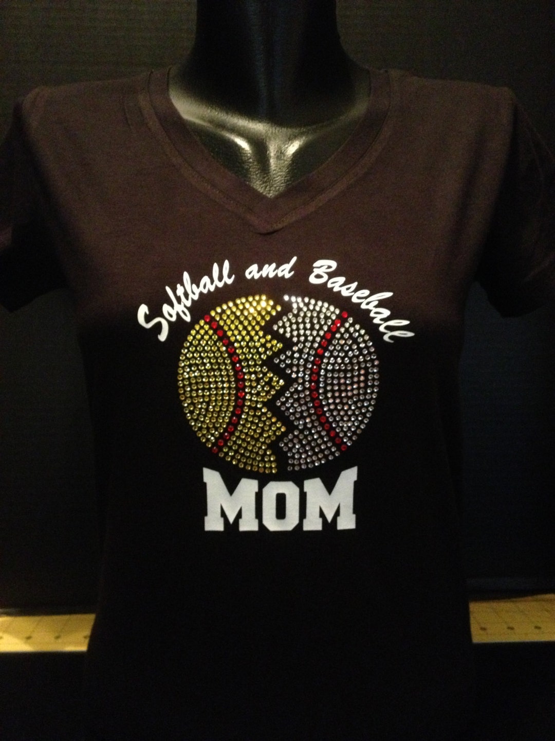 Softball and Baseball Mom Rhinestone Shirt Etsy
