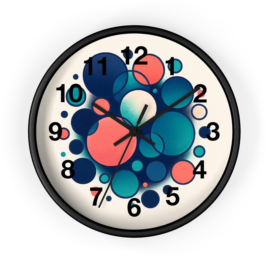 Modern Abstract Wall Clock With Colorful Circles - Etsy