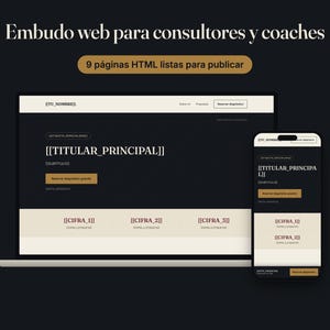Plantilla embudo de sales digital | Web consulting and coaching | 9 pages Responsive HTML en español
