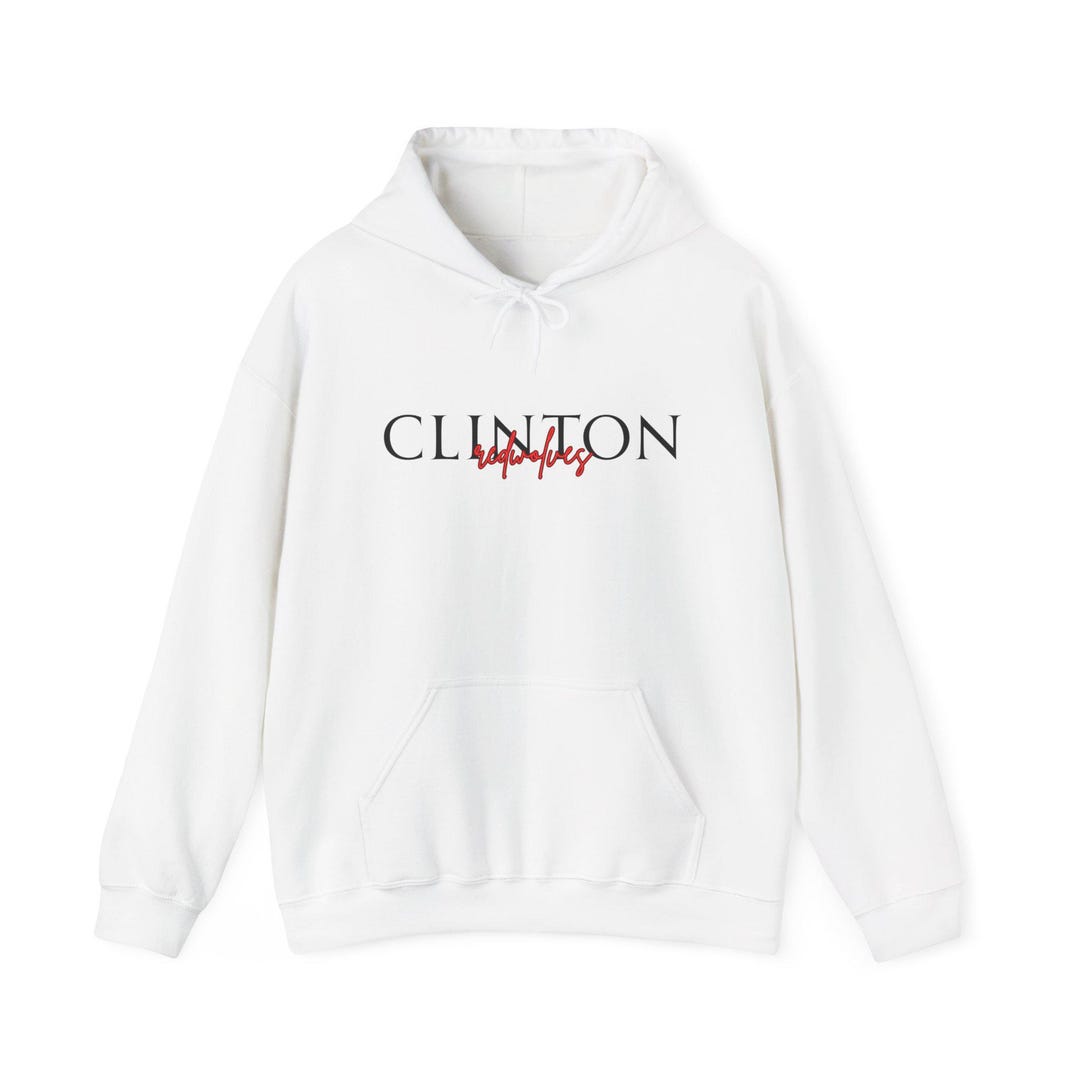 Clinton Logo With Red Script Hoodie | Political Name Sweatshirt - Etsy