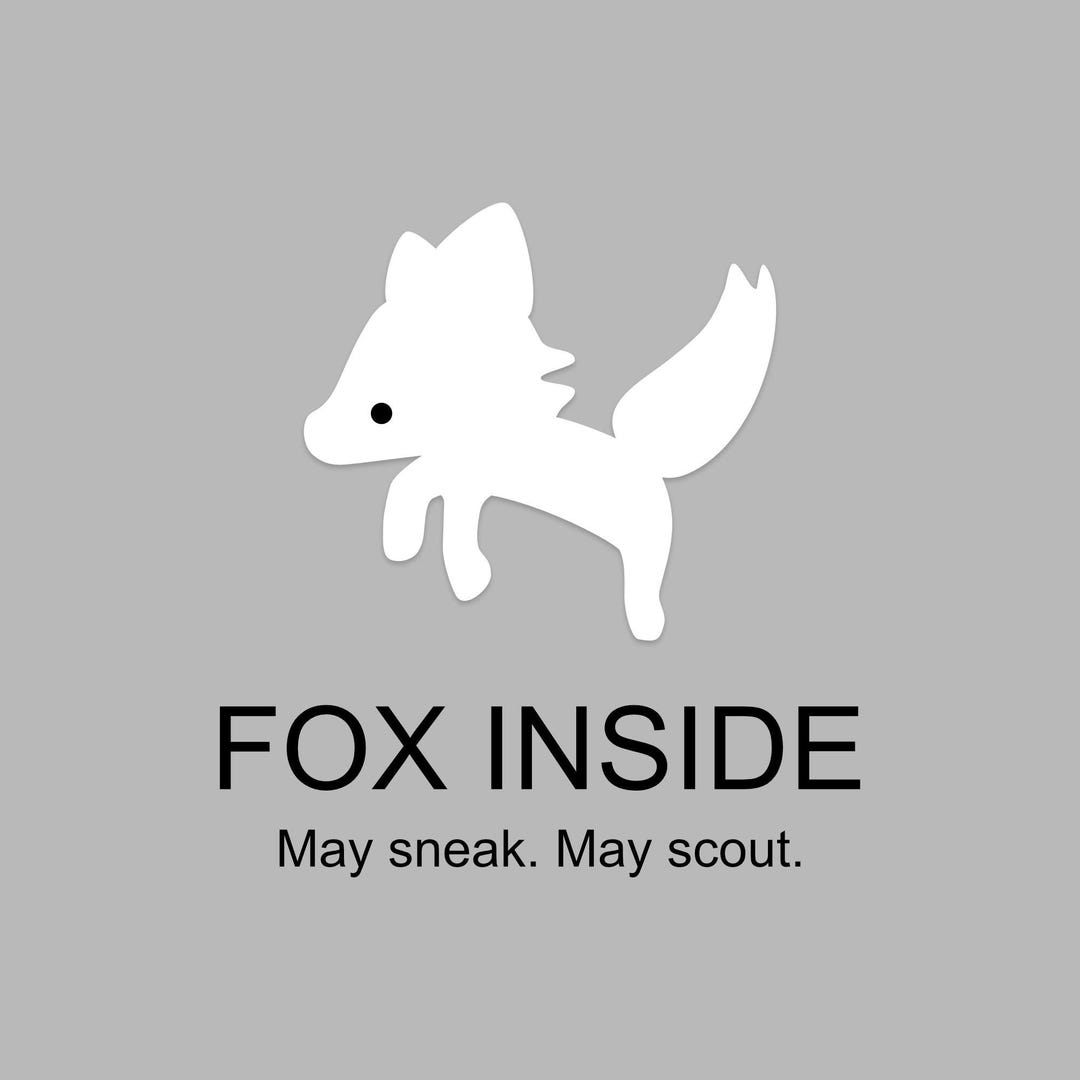 Fox Inside Door Sign | Funny Fox Warning Sign | Cute Forest Fox Wall ...