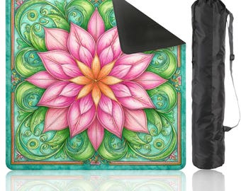 Florale Mahjong Matte für Tisch, rutschfeste Spielmatte mit Tragetasche, tragbare Mahjong Tischmatte, handgefertigtes Mahjong Liebhaber Geschenk
