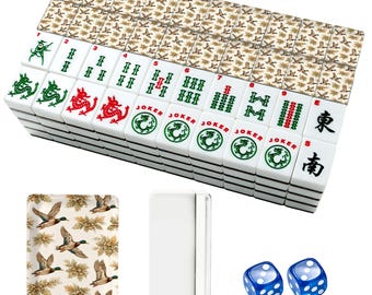 Mallard Duck Mahjong Tiles, Vintage  American Acrylic Set, Heritage Country Club Game Decor, Unique Gift for Mahjong Lovers