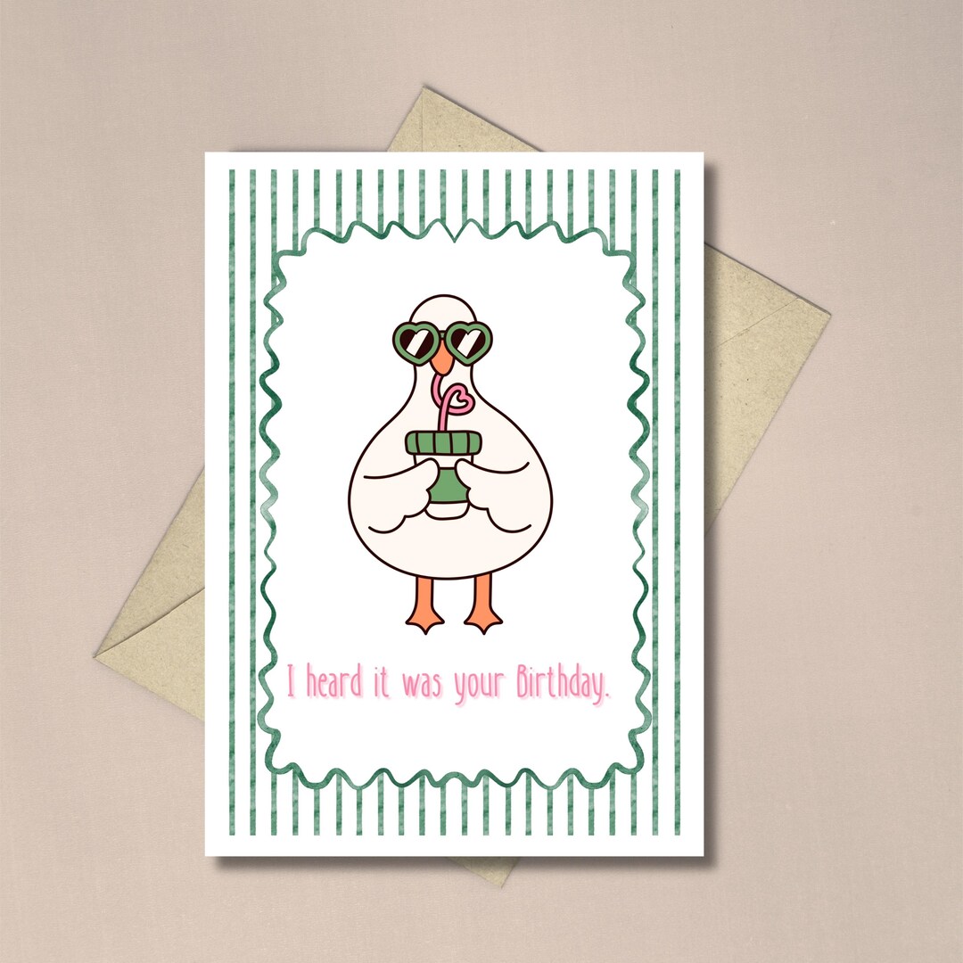 Funny Goose Birthday Card, Silly Goose Greeting Card - Etsy