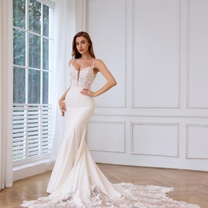 etsy mermaid wedding dress Simple Mermaid Wedding Dress