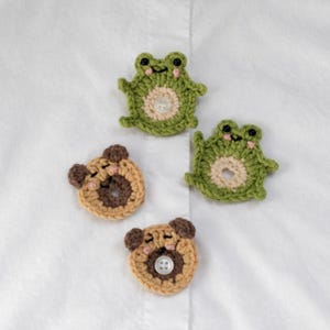 Pokrowce na guziki ze zwierzętami, zawieszki na koszule z żabami i kapibarami, dekoracje do ubrań w stylu kawaii