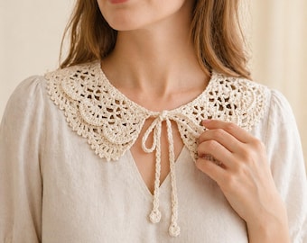 Cottagecore Spitzenkragen Outfit Weich Romantischer Prärie Stil