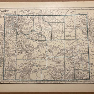 1921 Wyoming Atlas carte d’un côté et Idaho Atlas carte d’un côté