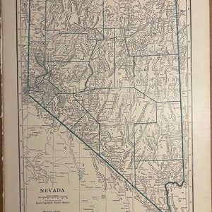 1921 Nevada Atlas map on one side