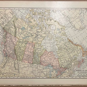 1921 Canada Atlas map on one side
