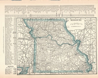 1927 Missouri map on one side and Montana map on one side