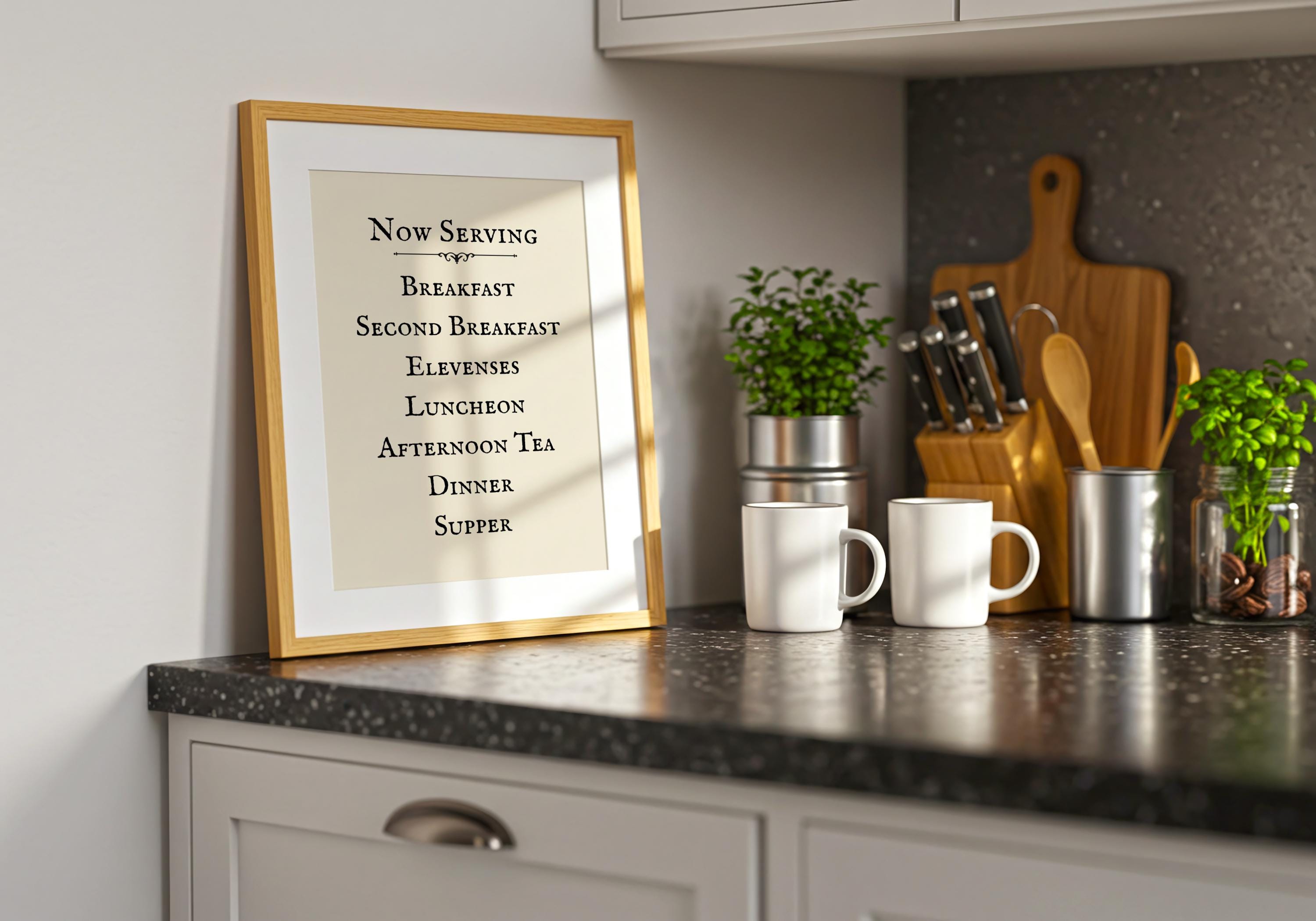 Second Breakfast Printable | Hobbit Kitchen Wall Art | Lord of the ...