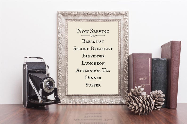 Second Breakfast Printable | Hobbit Kitchen Wall Art | Lord of the ...