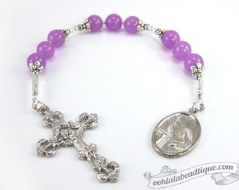 St Rita Chaplet purple rosary saint Rita rosaries pocket rosary confirmation gift catholic chaplet for women abuse patron of impossible
