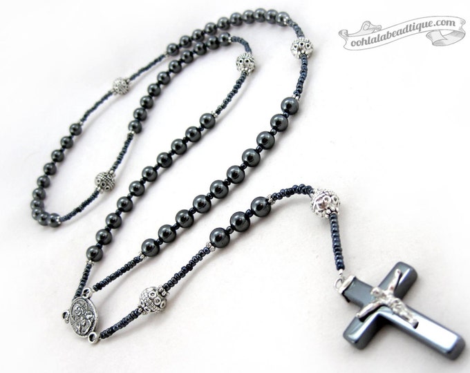 Catholic Mens Rosary Necklace Boys Rosary Catholic Gift Etsy