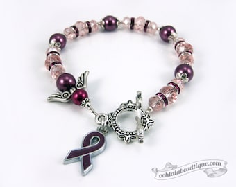 Multiple Myeloma Cancer bracelet awareness jewelry Guardian Angel bracelet cancer awareness burgundy ribbon bracelet gift cancer jewelry